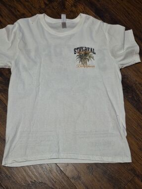Stay Real White Men Graphic Tee by Unknown Brand
